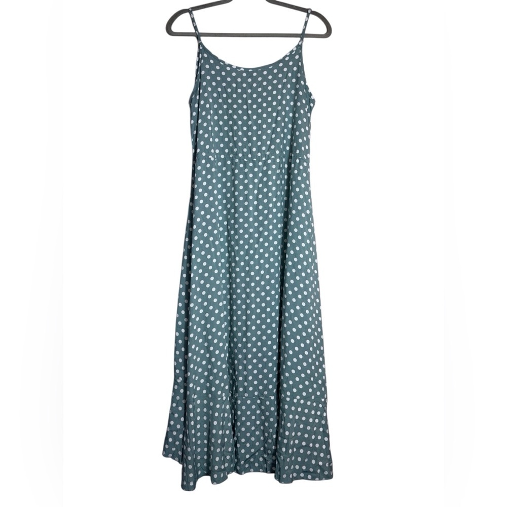 NWT BROVAVE Elegant Green Polka Dot Maxi Dress Size Small - Picture 4 of 8